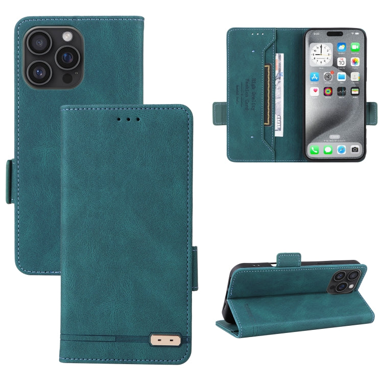 For iPhone 16 Pro Magnetic Clasp Leather Phone Case(Green) - iPhone 16 Pro Cases by PMC TechLife | Online Shopping South Africa | PMC TechLife | Buy Now Pay Later Mobicred