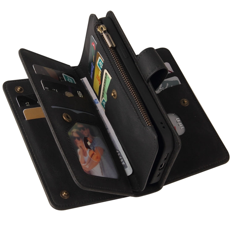 For Redmi K70 Skin Feel Multi Card Slots Zipper Wallet Leather Phone Case(Black) - Xiaomi Cases by PMC Jewellery | Online Shopping South Africa | PMC Jewellery | Buy Now Pay Later Mobicred