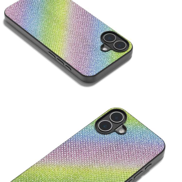 For iPhone 16 Diamond Black Frame Phone Case(Rainbow Diamond) - iPhone 16 Cases by PMC TechLife | Online Shopping South Africa | PMC TechLife | Buy Now Pay Later Mobicred