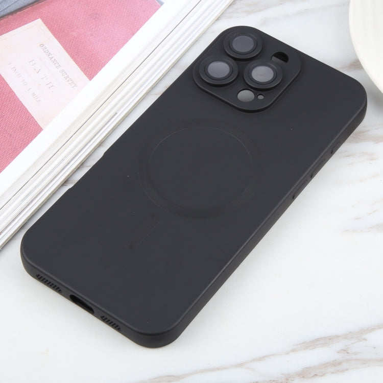 For iPhone 16 Pro Max Liquid TPU Silicone Solid Color MagSafe Phone Case(Black) - iPhone 16 Pro Max Cases by PMC TechLife | Online Shopping South Africa | PMC TechLife | Buy Now Pay Later Mobicred