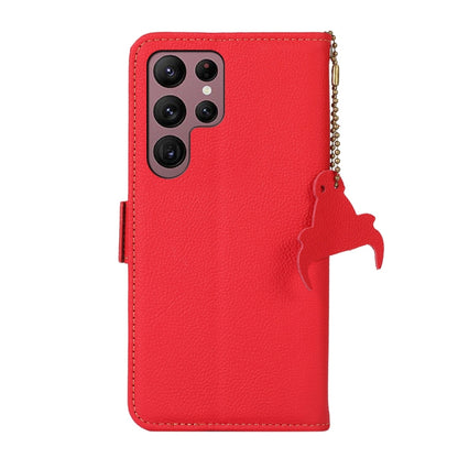 For Samsung Galaxy S25 Ultra 5G Side-Magnetic TJ Genuine Leather RFID Phone Case(Red) - Galaxy S25 Ultra 5G Cases by PMC Jewellery | Online Shopping South Africa | PMC Jewellery | Buy Now Pay Later Mobicred