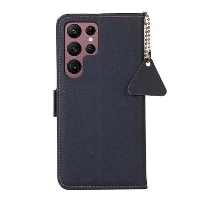 For Samsung Galaxy S25 Ultra 5G Side-Magnetic TJ Genuine Leather RFID Phone Case(Blue) - Galaxy S25 Ultra 5G Cases by PMC Jewellery | Online Shopping South Africa | PMC Jewellery | Buy Now Pay Later Mobicred