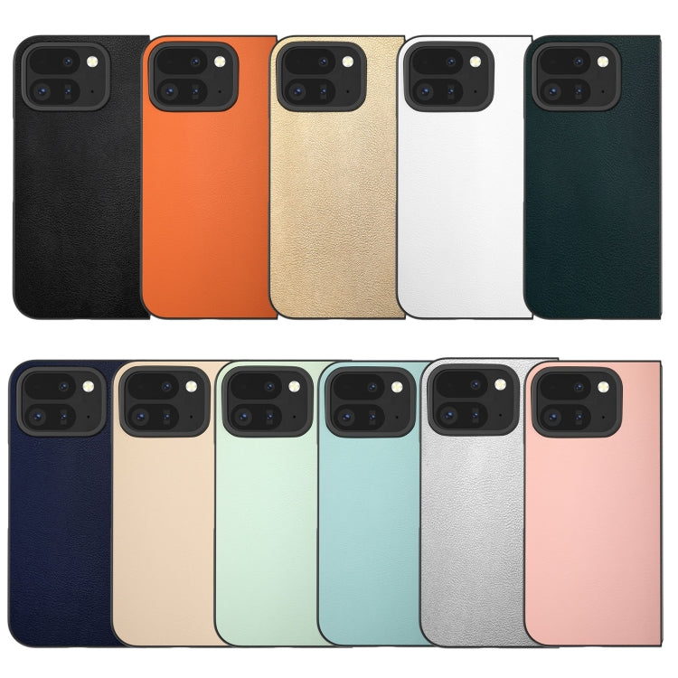 For Google Pixel 9 Pro Fold PU Leather Black Frame Full Coverage Phone Case(Gold) - Google Cases by PMC TechLife | Online Shopping South Africa | PMC TechLife | Buy Now Pay Later Mobicred