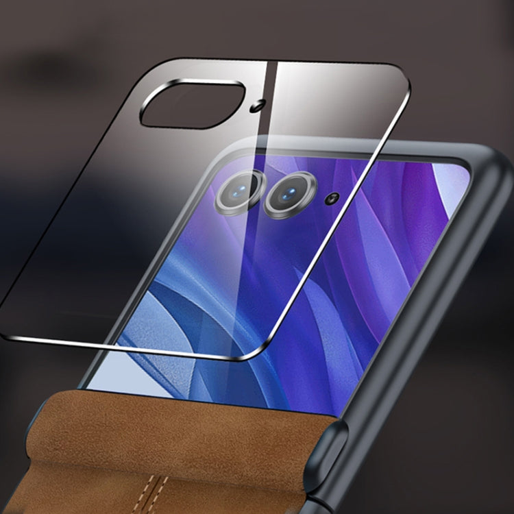 For Motorola Razr 50 Ultra Integrated Film Hinge Folding PU Phone Case(Grey) - Motorola Cases by PMC TechLife | Online Shopping South Africa | PMC TechLife | Buy Now Pay Later Mobicred