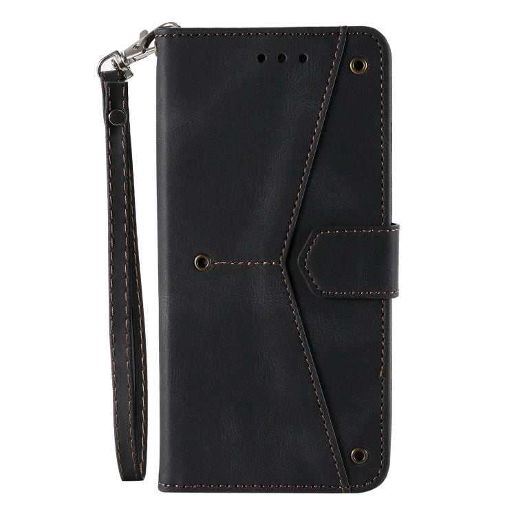 For iPhone 16 Pro Max Nail Skin Feel Stitching Calf Texture Leather Phone Case(Black) - iPhone 16 Pro Max Cases by PMC TechLife | Online Shopping South Africa | PMC TechLife | Buy Now Pay Later Mobicred