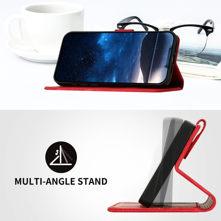 For iPhone 16e YX0080 Grid Butterfly Embossed Pattern Flip Leather Phone Case with Lanyard(Red) - iPhone 16e Cases by PMC TechLife | Online Shopping South Africa | PMC TechLife | Buy Now Pay Later Mobicred