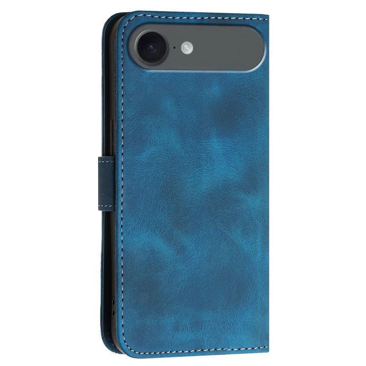 For iPhone 17 Air YX0080 Grid Butterfly Embossed Pattern Flip Leather Phone Case with Lanyard(Dark Blue) - free shipping - PMc TechLife - Order now!