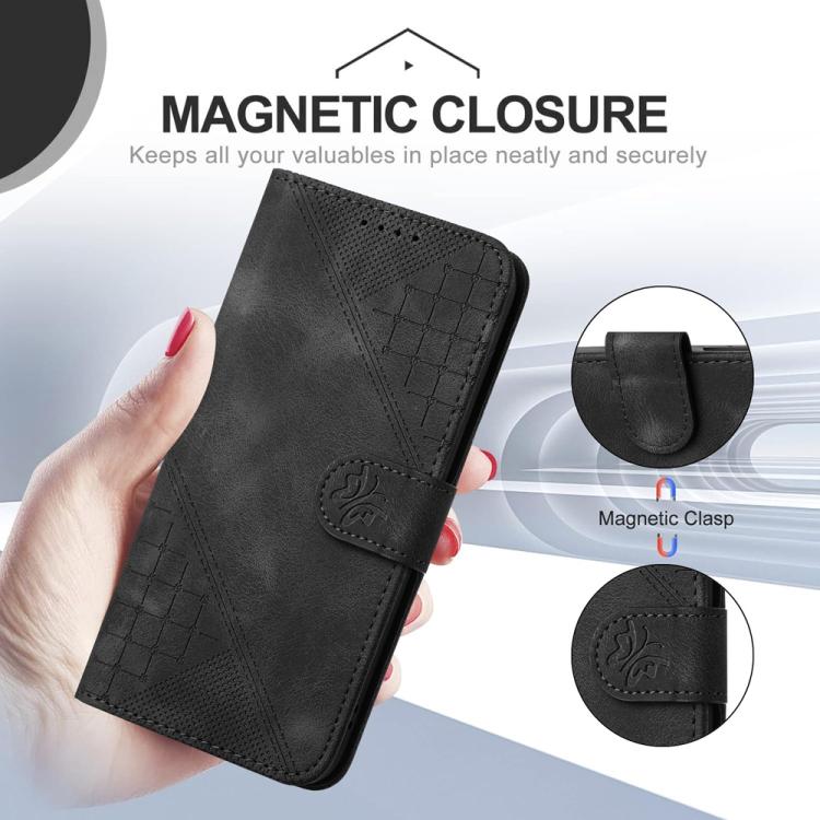 For iPhone 17 Air YX0080 Grid Butterfly Embossed Pattern Flip Leather Phone Case with Lanyard(Black) - free shipping - PMc TechLife - Order now!