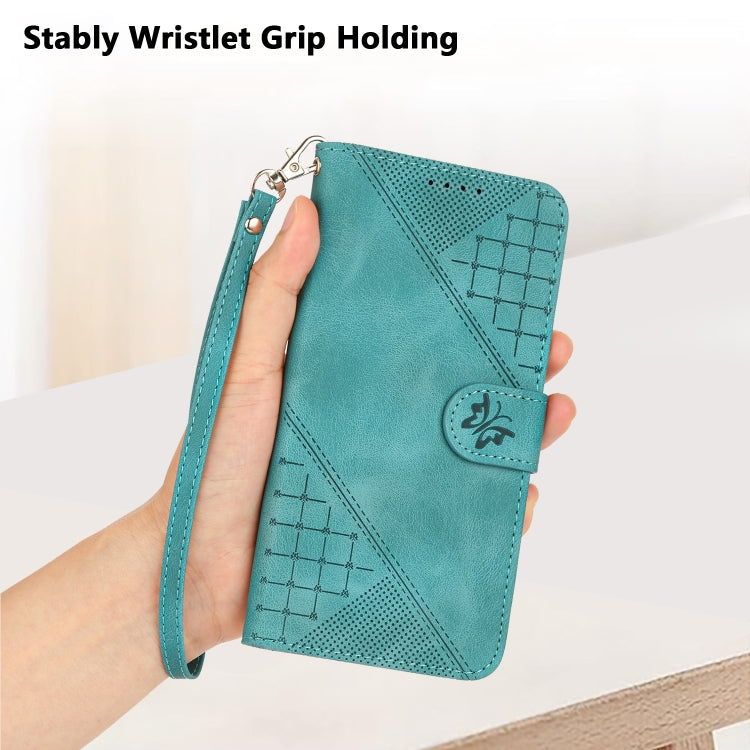 For Google Pixel 9 Pro XL YX0080 Grid Butterfly Embossed Pattern Flip Leather Phone Case with Lanyard(Light Blue) - Google Cases by PMC TechLife | Online Shopping South Africa | PMC TechLife | Buy Now Pay Later Mobicred