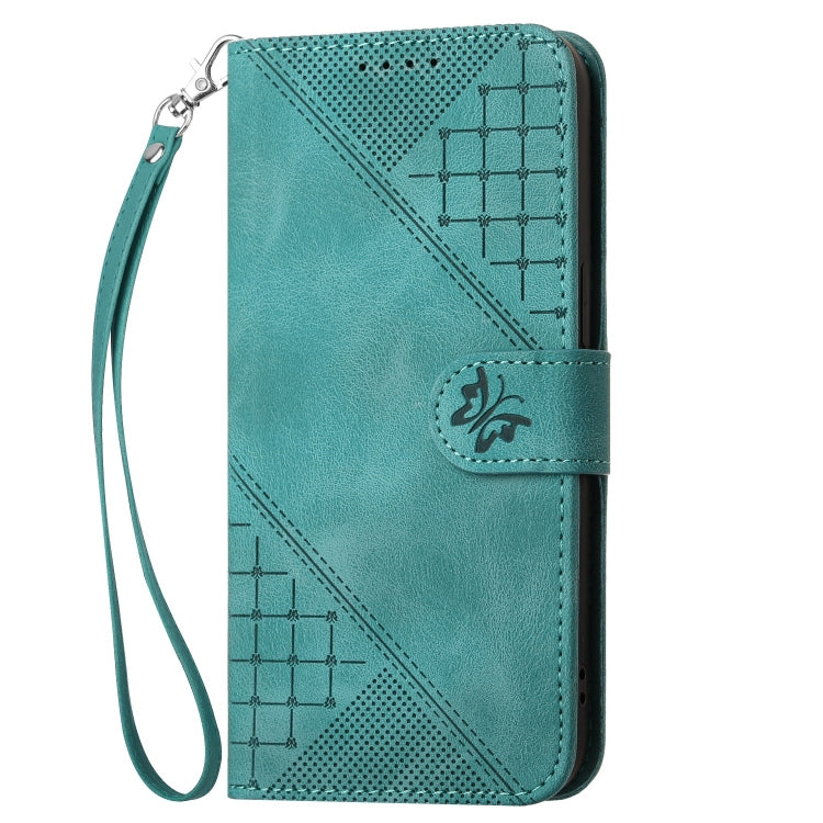 For Google Pixel 9 / 9 Pro YX0080 Grid Butterfly Embossed Pattern Flip Leather Phone Case with Lanyard(Light Blue) - Google Cases by PMC TechLife | Online Shopping South Africa | PMC TechLife | Buy Now Pay Later Mobicred