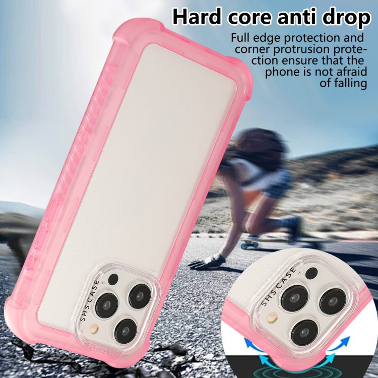 For iPhone 16 Plus Transparent Matte TPU Hybrid PC 3-in-1 Phone Case(Pink) - free shipping - PMC TechLife - Order now!