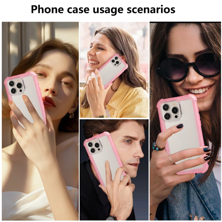 For iPhone 16 Plus Transparent Matte TPU Hybrid PC 3-in-1 Phone Case(Pink) - free shipping - PMC TechLife - Order now!