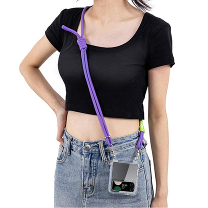 For Samsung Galaxy Z Flip3 GKK Airbag Hinge Full Coverage Phone Case with Crossbody Rope(Purple) - Galaxy Phone Cases by GKK | Online Shopping South Africa | PMC Jewellery | Buy Now Pay Later Mobicred