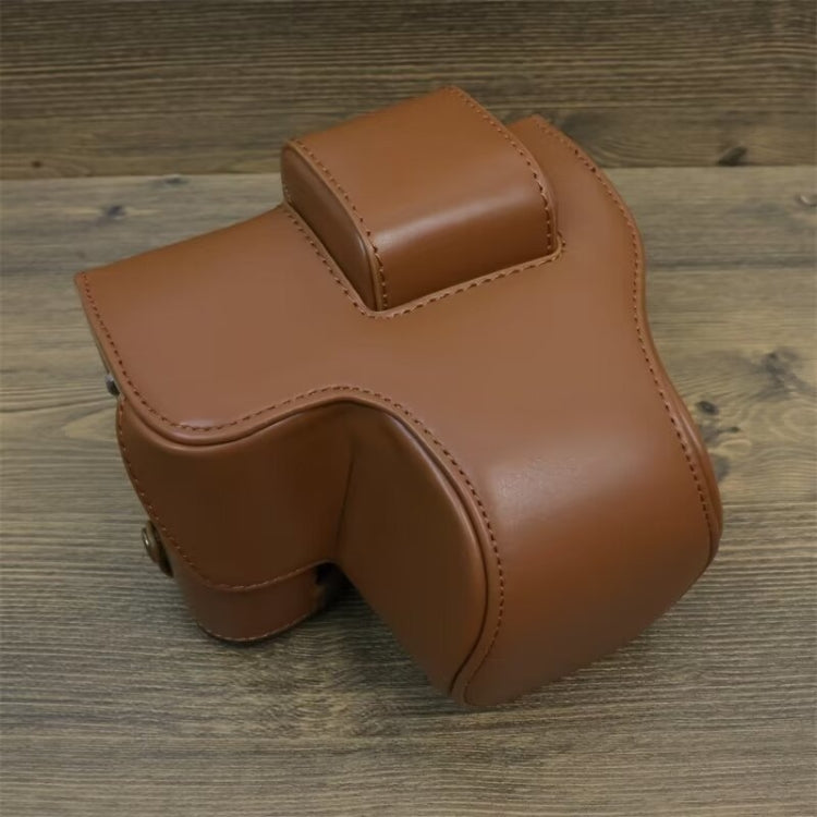 For FUJIFILM X-S20 Full Body Leather Camera Case Bag with Strap(Brown) - Leather Bag by PMC TechLife | Online Shopping South Africa | PMC TechLife | Buy Now Pay Later Mobicred