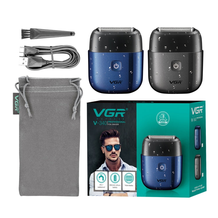 VGR V-340 5W USB Mini Portable Reciprocating Electric Shaver(Blue) - Electric Shavers by VGR | Online Shopping South Africa | PMC Jewellery | Buy Now Pay Later Mobicred