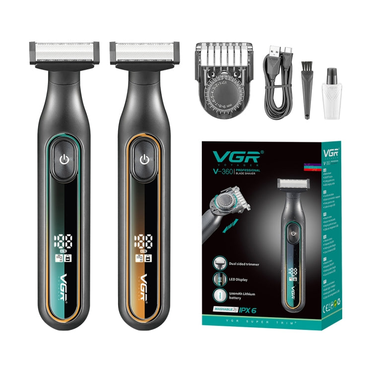 VGR V-360 5W USB Digital Display Electric T-shaped Shaver(Yellow) - Electric Shavers by VGR | Online Shopping South Africa | PMC Jewellery | Buy Now Pay Later Mobicred