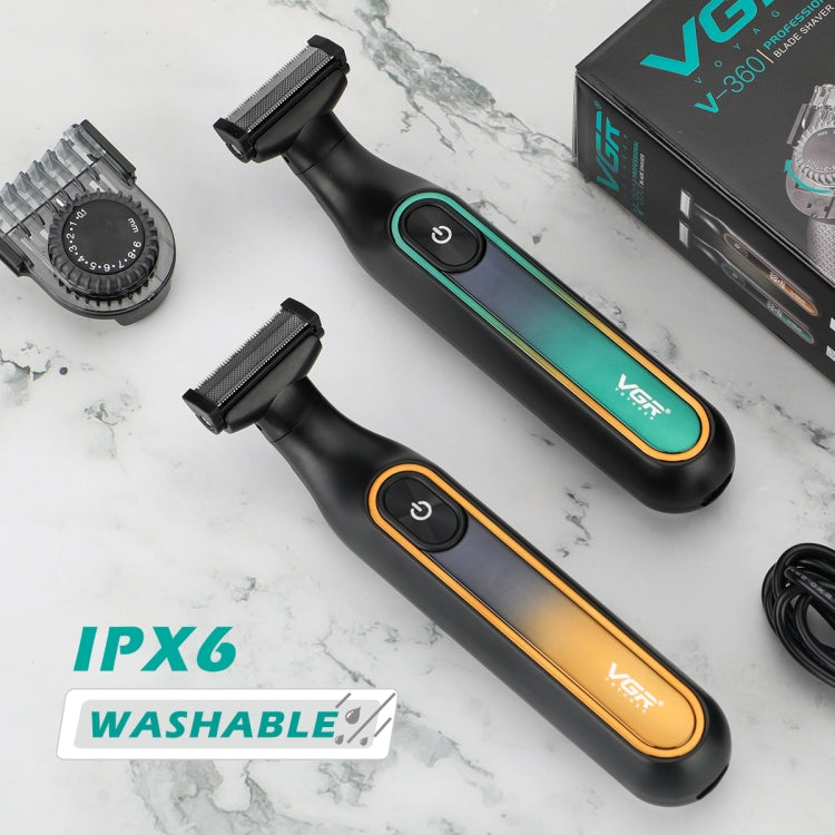 VGR V-360 5W USB Digital Display Electric T-shaped Shaver(Green) - Electric Shavers by VGR | Online Shopping South Africa | PMC Jewellery | Buy Now Pay Later Mobicred