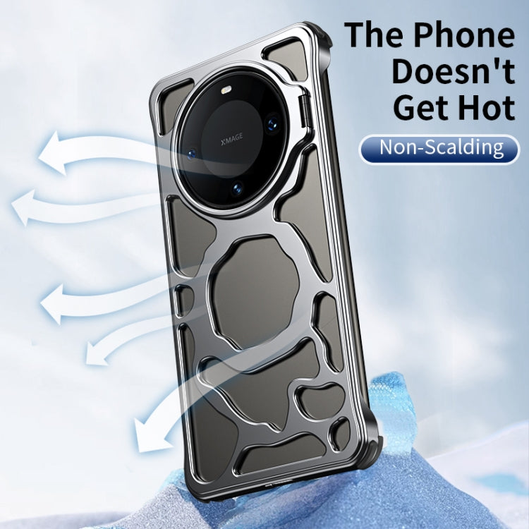 For Huawei Mate 60 Auspicious Cloud Series MagSafe Metal Phone Case with Bracket(Silver) - Huawei Cases by PMC TechLife | Online Shopping South Africa | PMC TechLife | Buy Now Pay Later Mobicred