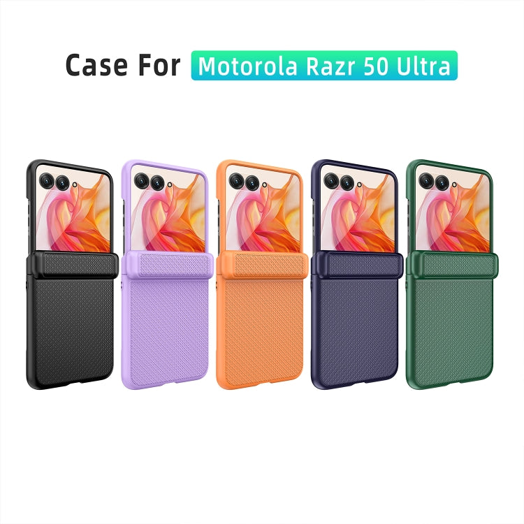 For Motorola Razr 50 Ultra Integrated Fold Hinge Grid Texture Phone Case(Green) - Motorola Cases by PMC TechLife | Online Shopping South Africa | PMC TechLife | Buy Now Pay Later Mobicred