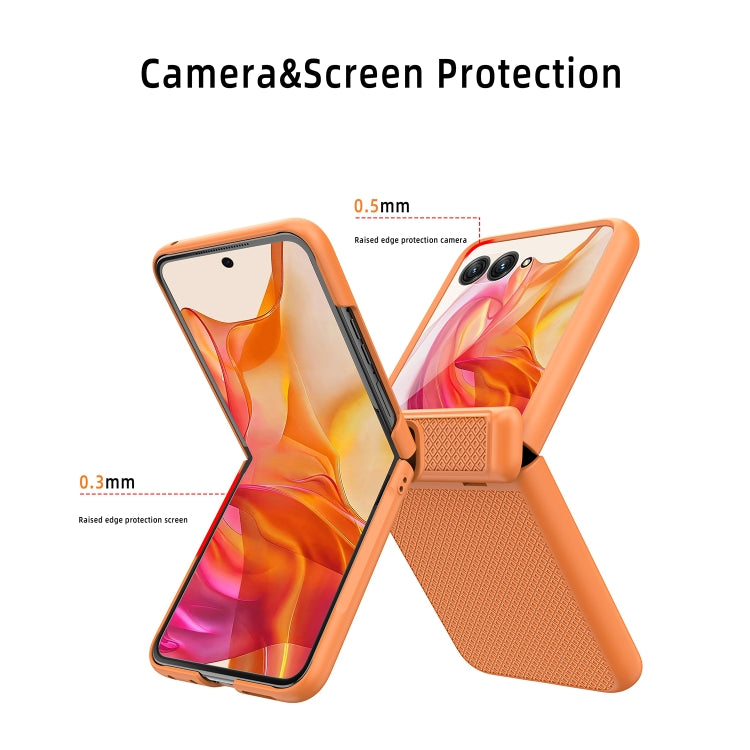For Motorola Razr 50 Ultra Integrated Fold Hinge Grid Texture Phone Case(Green) - Motorola Cases by PMC TechLife | Online Shopping South Africa | PMC TechLife | Buy Now Pay Later Mobicred