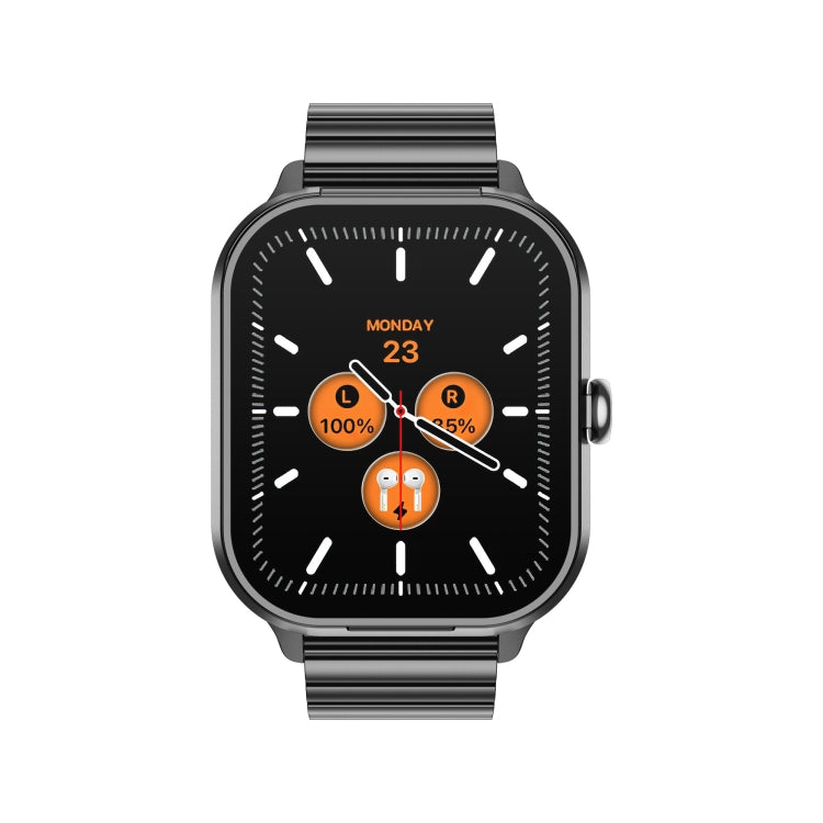 D8 Pro 2.01 inch 2 in 1 Bluetooth Earphone Steel Strap Smart Watch, Support NFC with Cover(Black) - Smart Watches by PMC TechLife | Online Shopping South Africa | PMC TechLife | Buy Now Pay Later Mobicred