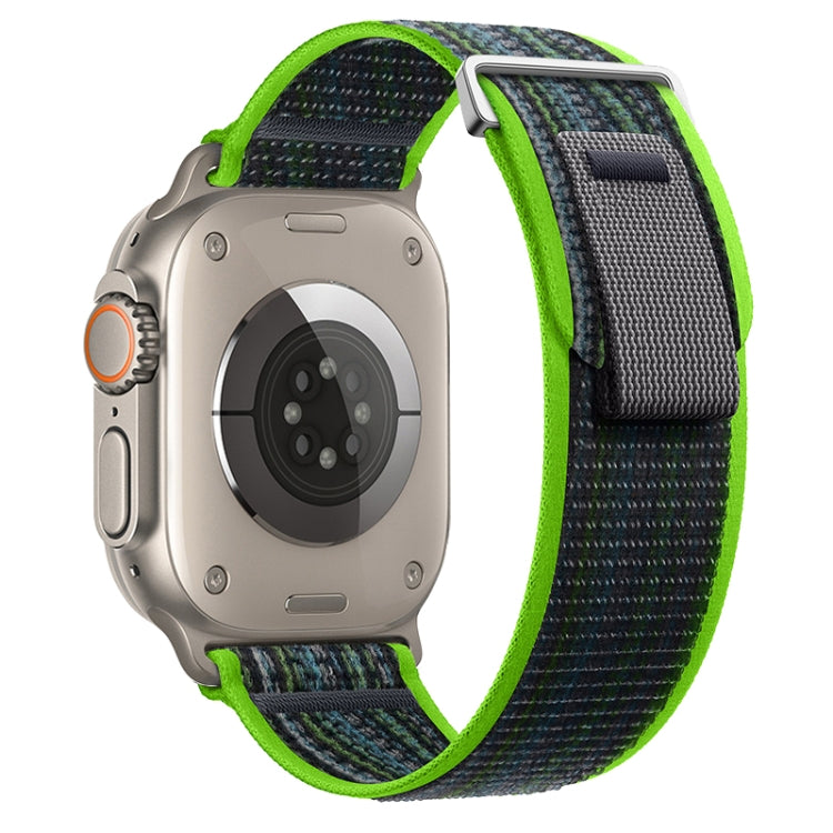 For Apple Watch Ultra 2 49mm Dual-Section Loop Nylon Watch Band(Bright Green Blue) - Watch Bands by PMC Jewellery | Online Shopping South Africa | PMC Jewellery | Buy Now Pay Later Mobicred