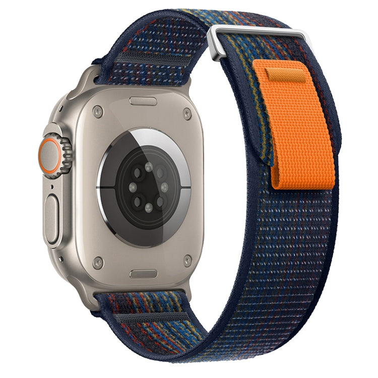 For Apple Watch Ultra 2 49mm Dual-Section Loop Nylon Watch Band(Royal Blue Orange) - Watch Bands by PMC Jewellery | Online Shopping South Africa | PMC Jewellery | Buy Now Pay Later Mobicred