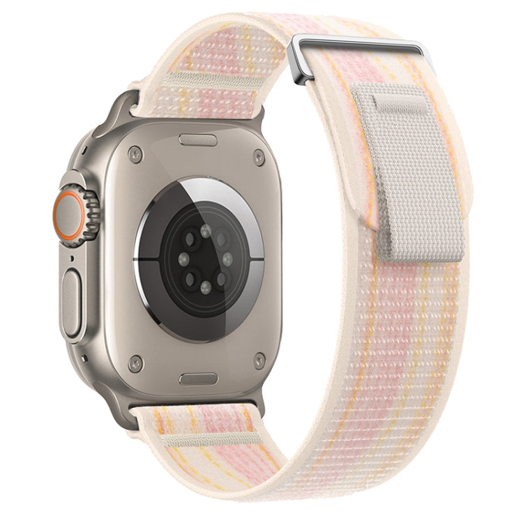 For Apple Watch Ultra 49mm Dual-Section Loop Nylon Watch Band(Starlight Pink) - Watch Bands by PMC Jewellery | Online Shopping South Africa | PMC Jewellery | Buy Now Pay Later Mobicred