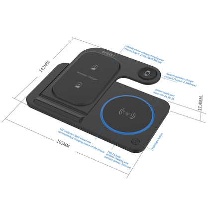 Onten CW11 3 in 1 Folding Wireless Charging(Black) - Wireless Charger by Onten | Online Shopping South Africa | PMC Jewellery | Buy Now Pay Later Mobicred