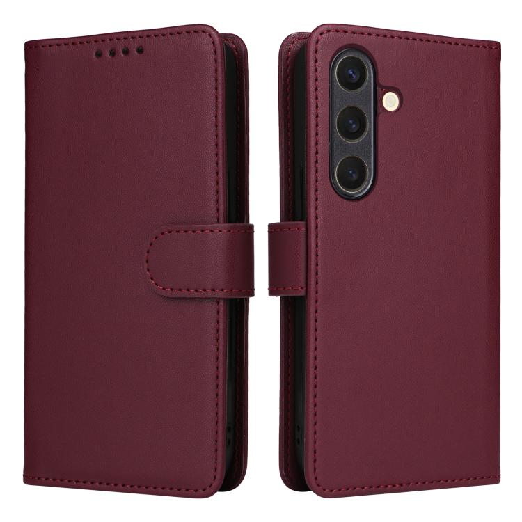 For Samsung Galaxy S25 5G BETOPNICE BN-005 2 in 1 Detachable Imitate Genuine Leather Phone Case(Wine Red) - Galaxy S25 5G Cases by BETOPNICE | Online Shopping South Africa | PMC Jewellery | Buy Now Pay Later Mobicred