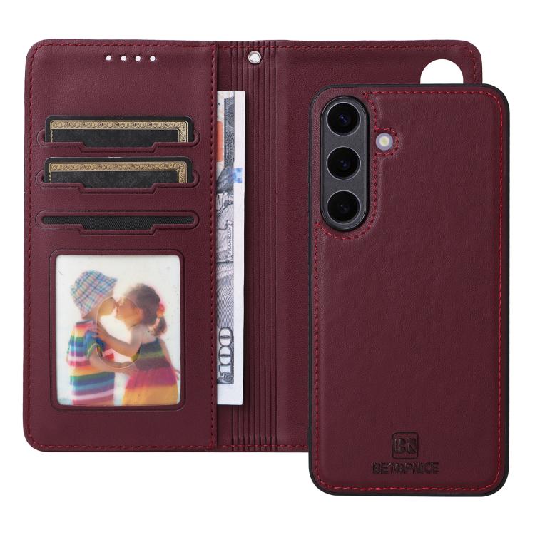 For Samsung Galaxy S25+ 5G BETOPNICE BN-005 2 in 1 Detachable Imitate Genuine Leather Phone Case(Wine Red) - Galaxy S25+ 5G Cases by BETOPNICE | Online Shopping South Africa | PMC Jewellery | Buy Now Pay Later Mobicred