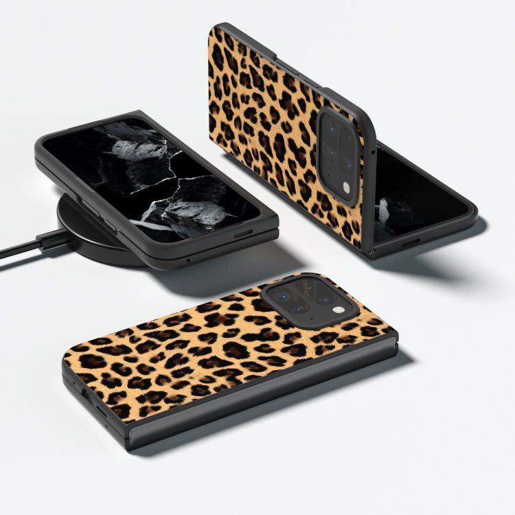 For Google Pixel 9 Pro Fold Black Frame Leopard Full Coverage Phone Case(Golden Leopard) - Google Cases by PMC TechLife | Online Shopping South Africa | PMC TechLife | Buy Now Pay Later Mobicred