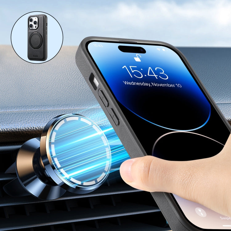 For iPhone 16 Pro Denior A14 Skin Feel Rotating Holder MagSafe Phone Case(Black) - iPhone 16 Pro Cases by Denior | Online Shopping South Africa | PMC TechLife | Buy Now Pay Later Mobicred