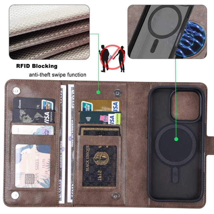 For iPhone 16 Pro ViLi GVA Series MagSafe Magnetic RFID Leather Phone Case(Coffee) - iPhone 16 Pro Cases by ViLi | Online Shopping South Africa | PMC TechLife | Buy Now Pay Later Mobicred