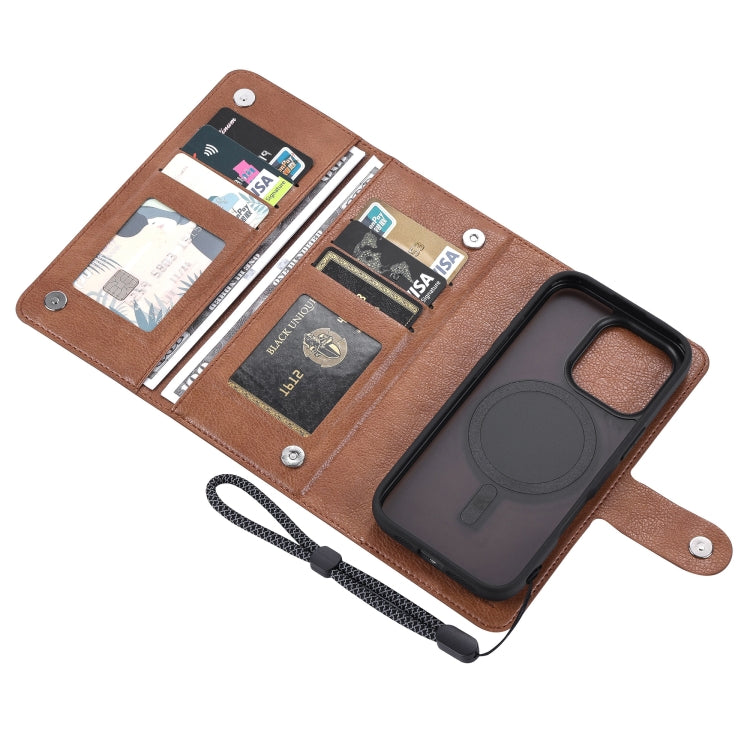 For iPhone 16 Pro ViLi GVA Series MagSafe Magnetic RFID Leather Phone Case(Brown) - iPhone 16 Pro Cases by ViLi | Online Shopping South Africa | PMC Jewellery | Buy Now Pay Later Mobicred