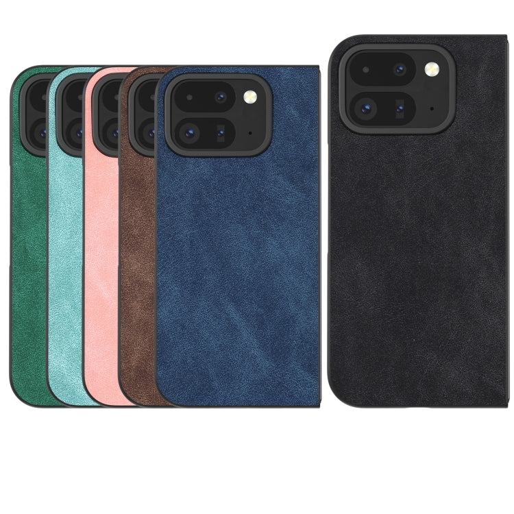 For Google Pixel 9 Pro Fold Black Frame PU Leather Full Coverage Phone Case(Light Blue) - Google Cases by PMC TechLife | Online Shopping South Africa | PMC TechLife | Buy Now Pay Later Mobicred