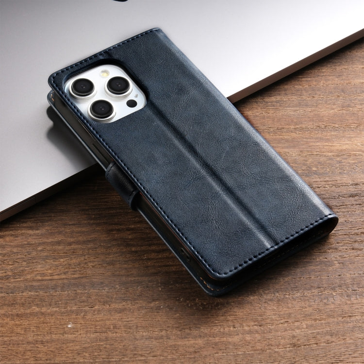 For iPhone 16 Pro N.BEKUS CSJ-P1 Solid Color Leather Phone Case(Blue) - iPhone 16 Pro Cases by N.BEKUS | Online Shopping South Africa | PMC Jewellery | Buy Now Pay Later Mobicred