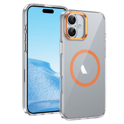 For iPhone 16 Ice Feel HD Transparent MagSafe PC Full Coverage Phone Case(Orange) - iPhone 16 Cases by PMC Jewellery | Online Shopping South Africa | PMC Jewellery | Buy Now Pay Later Mobicred