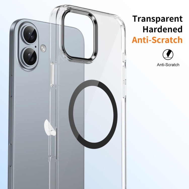 For iPhone 16 Ice Feel HD Transparent MagSafe PC Full Coverage Phone Case(Black) - iPhone 16 Cases by PMC Jewellery | Online Shopping South Africa | PMC Jewellery | Buy Now Pay Later Mobicred