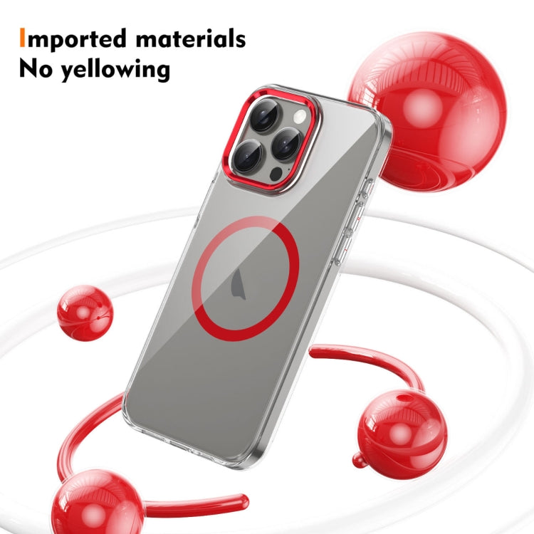 For iPhone 16 Pro Ice Feel HD Transparent MagSafe PC Full Coverage Phone Case(Red) - iPhone 16 Pro Cases by PMC TechLife | Online Shopping South Africa | PMC TechLife | Buy Now Pay Later Mobicred