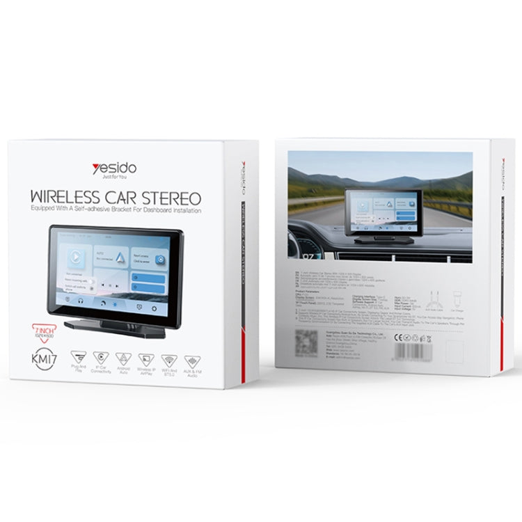 Yesido KM17 7 inch Center Console CarPlay Portable Car Video Navigation(Black) - Car MP3 & MP4 & MP5 by Yesido | Online Shopping South Africa | PMC Jewellery | Buy Now Pay Later Mobicred