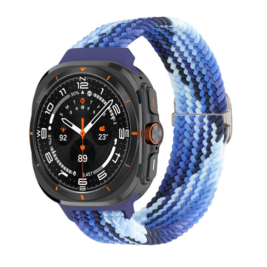 For Samsung Galaxy Watch Ultra 47mm Slide Buckle Nylon Braided Watch Band(Colorful Blue) - Watch Bands by PMC Jewellery | Online Shopping South Africa | PMC Jewellery | Buy Now Pay Later Mobicred