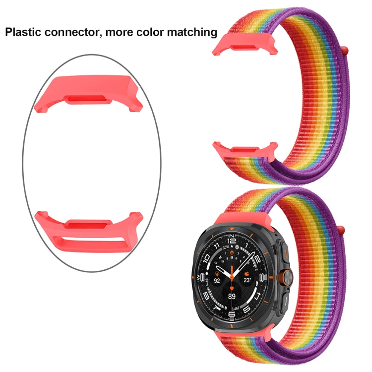 For Samsung Galaxy Watch Ultra 47mm Plastic Connector Nylon Loop Watch Band(Ice Blue) - Watch Bands by PMC Jewellery | Online Shopping South Africa | PMC Jewellery | Buy Now Pay Later Mobicred