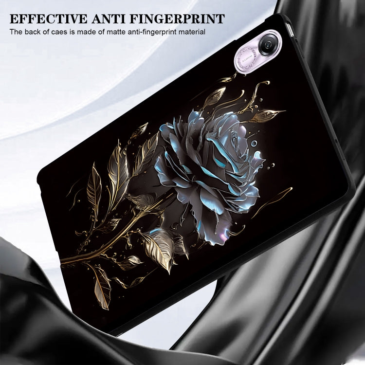 For Huawei MatePad SE 11 2024 Color Painting Pattern Smart Tablet TPU Case(Black Rose) - Huawei by PMC Jewellery | Online Shopping South Africa | PMC Jewellery | Buy Now Pay Later Mobicred