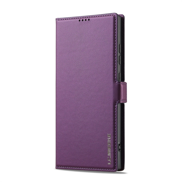 For Samsung Galaxy S25 Ultra 5G LC.IMEEKE L1 Series Frosted Fine Texture PU Phone Case(Purple) - Galaxy S25 Ultra 5G Cases by LC.IMEEKE | Online Shopping South Africa | PMC Jewellery | Buy Now Pay Later Mobicred