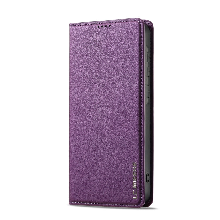 For Samsung Galaxy S25+ 5G LC.IMEEKE L1 Series Frosted Fine Texture PU Phone Case(Purple) - Galaxy S25+ 5G Cases by LC.IMEEKE | Online Shopping South Africa | PMC Jewellery | Buy Now Pay Later Mobicred