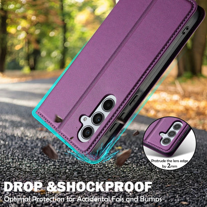 For Samsung Galaxy S25+ 5G LC.IMEEKE L1 Series Frosted Fine Texture PU Phone Case(Purple) - Galaxy S25+ 5G Cases by LC.IMEEKE | Online Shopping South Africa | PMC Jewellery | Buy Now Pay Later Mobicred