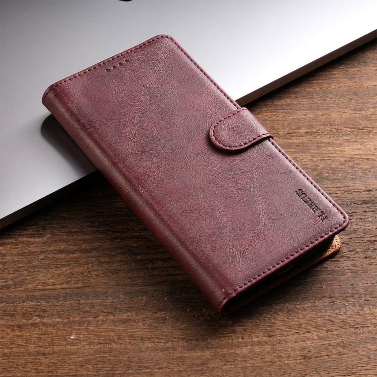 For Samsung Galaxy S24+ 5G N.BEKUS CSJ-P1 Solid Color Leather Phone Case(Wine Red) - Galaxy S24+ 5G Cases by N.BEKUS | Online Shopping South Africa | PMC Jewellery | Buy Now Pay Later Mobicred