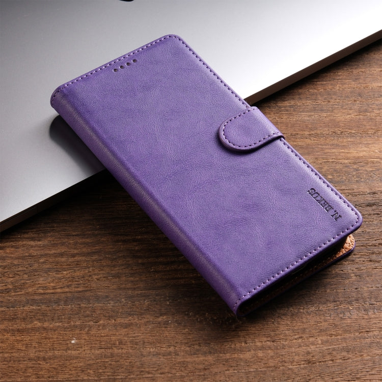 For Xiaomi 14 N.BEKUS CSJ-P1 Solid Color Leather Phone Case(Purple) - 14 Cases by N.BEKUS | Online Shopping South Africa | PMC Jewellery | Buy Now Pay Later Mobicred