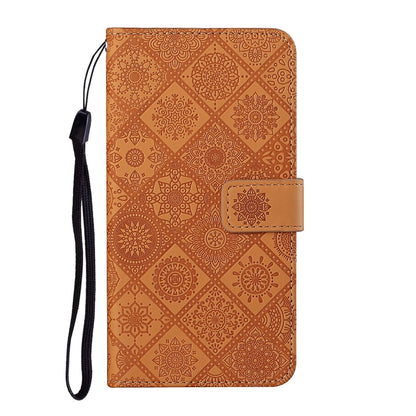 For Samsung Galaxy S25 5G Ethnic Style Embossed Pattern Leather Phone Case(Brown) - Galaxy S25 5G Cases by PMC Jewellery | Online Shopping South Africa | PMC Jewellery | Buy Now Pay Later Mobicred